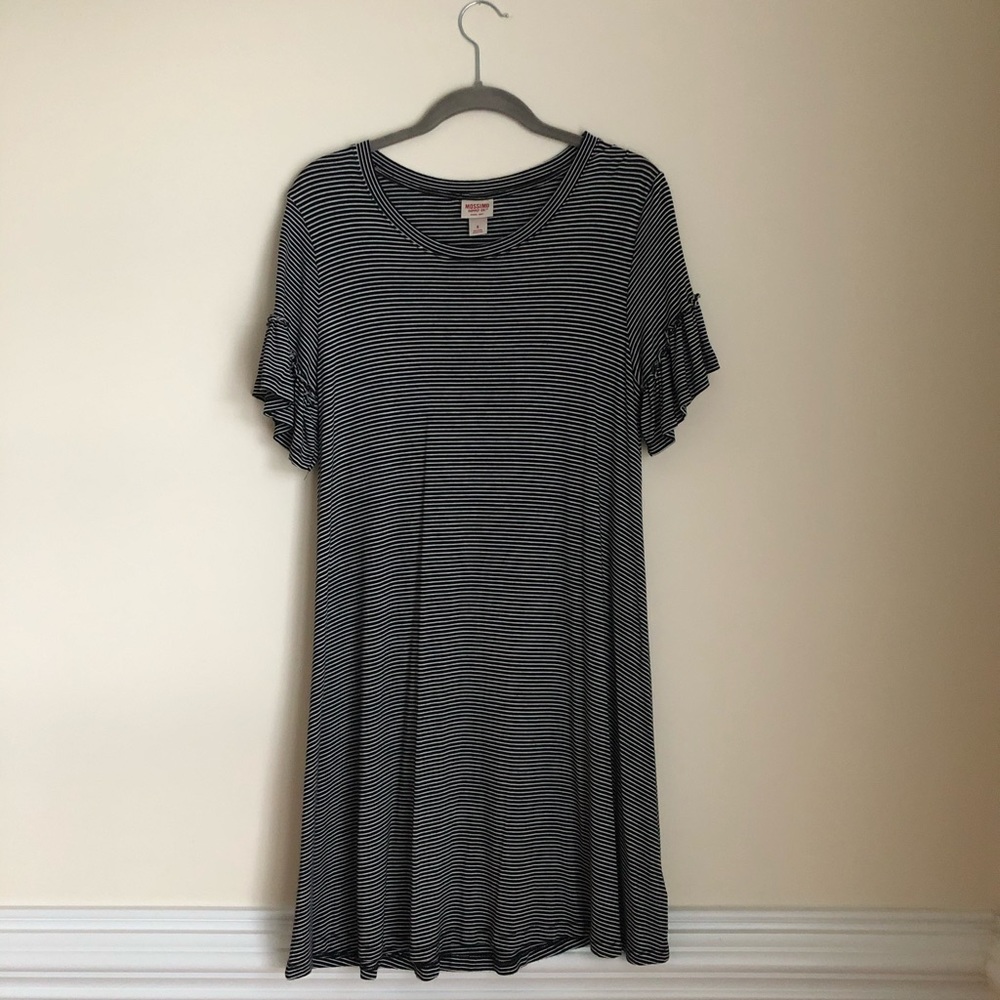 black and white striped dress